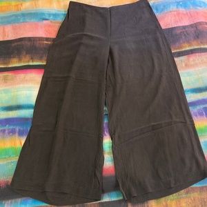 Eileen Fisher Stretch Silk Black Culottes Size: S